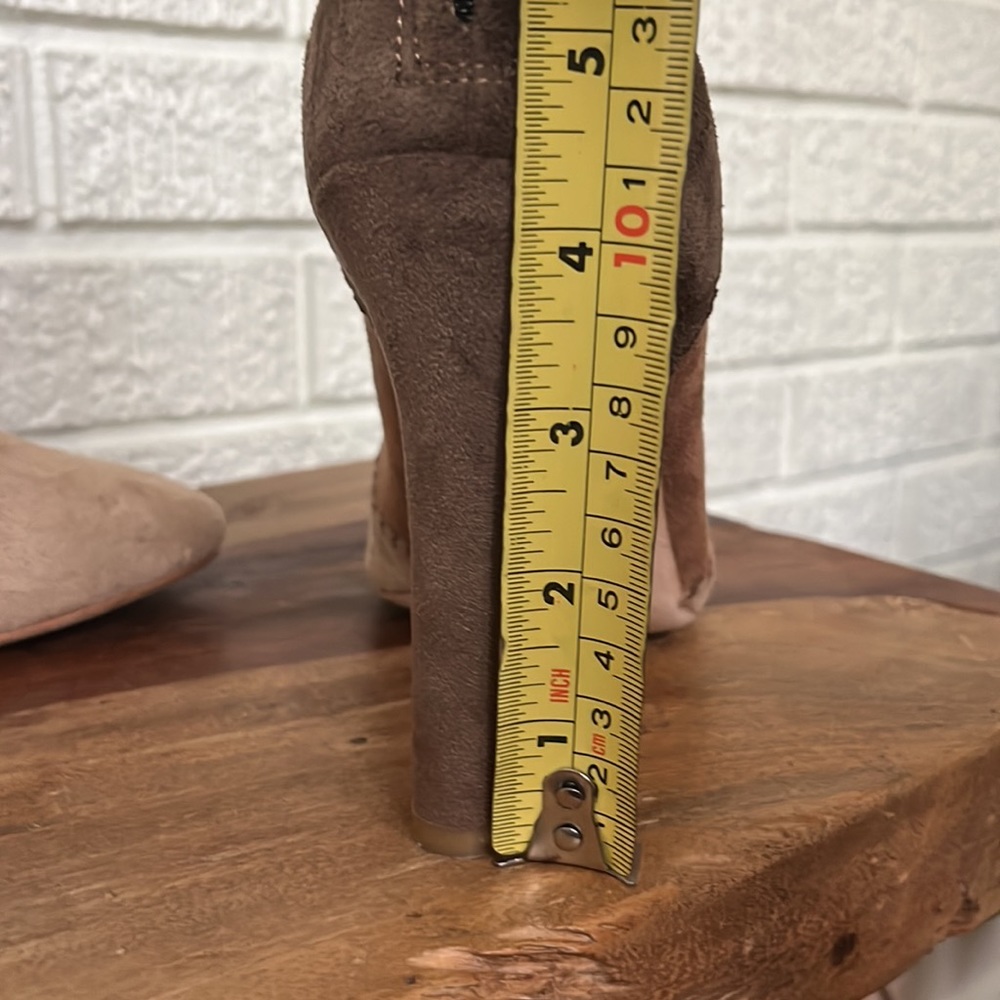 JOIE Brown Suede Colorblock / Patchwork Boots - Picture 7 of 9